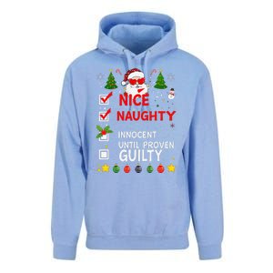 Nice Naughty Innocent Until Proven Guilty Too Hot Ugly Xmas Unisex Surf Hoodie