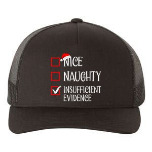 Nice Naughty Insufficient Evidence Funny Christmas List Yupoong Adult 5-Panel Trucker Hat