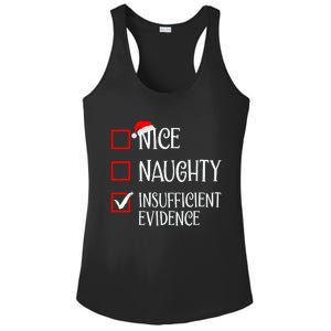 Nice Naughty Insufficient Evidence Funny Christmas List Ladies PosiCharge Competitor Racerback Tank