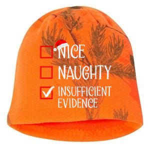 Nice Naughty Insufficient Evidence Funny Christmas List Kati - Camo Knit Beanie