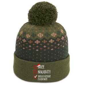 Nice Naughty Insufficient Evidence Funny Christmas List The Baniff Cuffed Pom Beanie