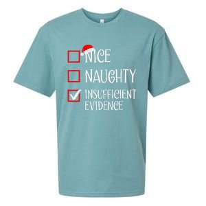 Nice Naughty Insufficient Evidence Funny Christmas List Sueded Cloud Jersey T-Shirt