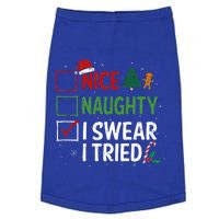 Nice Naughty I Swear I Tried Christmas List Xmas Santa Claus Doggie Tank