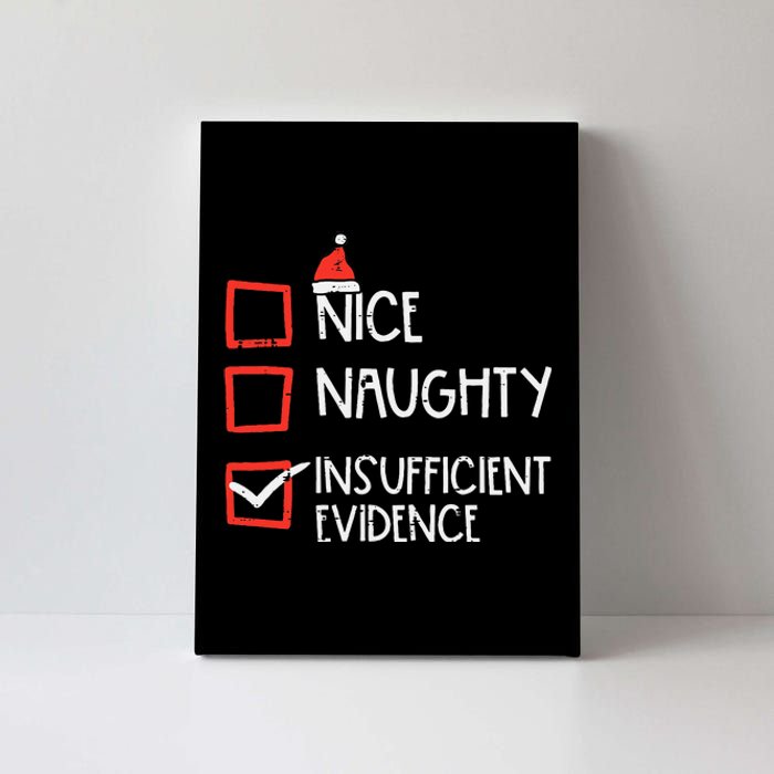 Nice Naughty Insufficient Evidence Christmas Fun Xmas Lawyer Canvas