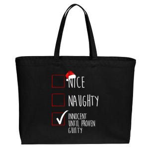 Nice Naughty Innocent Until Proven Guilty Cotton Canvas Jumbo Tote