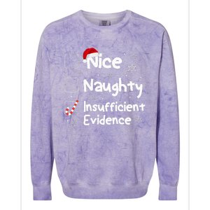 Nice Naughty Insufficient Evidence Christmas Santa Claus Colorblast Crewneck Sweatshirt