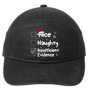 Nice Naughty Insufficient Evidence Christmas Santa Claus 7-Panel Snapback Hat