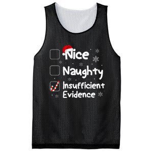 Nice Naughty Insufficient Evidence Christmas Santa Claus Mesh Reversible Basketball Jersey Tank