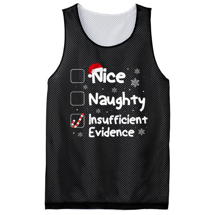 Nice Naughty Insufficient Evidence Christmas Santa Claus Mesh Reversible Basketball Jersey Tank