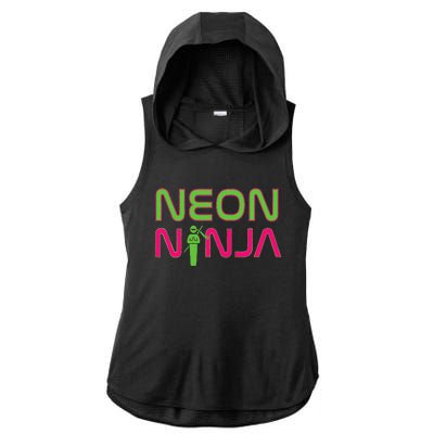 Neon Ninja I Electronic Raver Music Dj Festival Rave Ladies PosiCharge Tri-Blend Wicking Draft Hoodie Tank