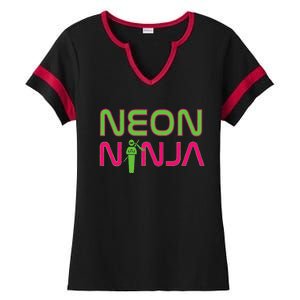 Neon Ninja I Electronic Raver Music Dj Festival Rave Ladies Halftime Notch Neck Tee