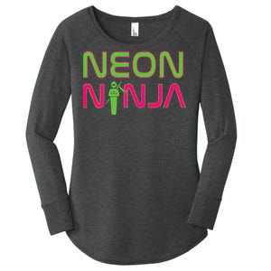 Neon Ninja I Electronic Raver Music Dj Festival Rave Women's Perfect Tri Tunic Long Sleeve Shirt