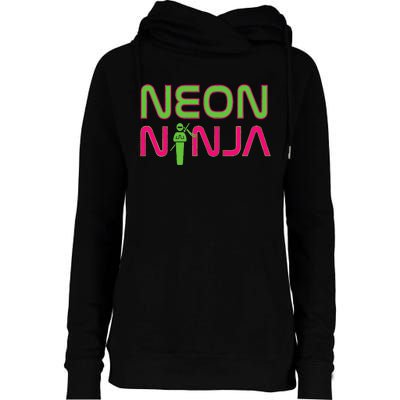 Neon Ninja I Electronic Raver Music Dj Festival Rave Womens Funnel Neck Pullover Hood