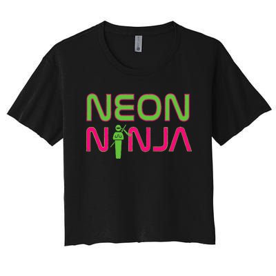 Neon Ninja I Electronic Raver Music Dj Festival Rave Women's Crop Top Tee