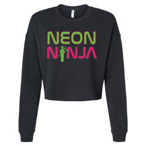 Neon Ninja I Electronic Raver Music Dj Festival Rave Cropped Pullover Crew