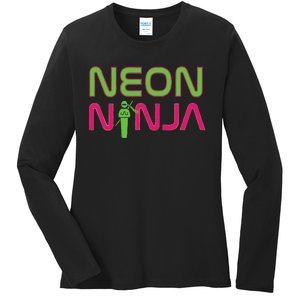 Neon Ninja I Electronic Raver Music Dj Festival Rave Ladies Long Sleeve Shirt