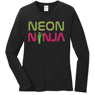 Neon Ninja I Electronic Raver Music Dj Festival Rave Ladies Long Sleeve Shirt