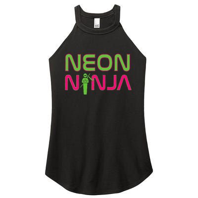 Neon Ninja I Electronic Raver Music Dj Festival Rave Women's Perfect Tri Rocker Tank