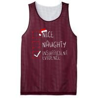 Nice Naughty Insufficient Evidence Christmas Santa Claus Mesh Reversible Basketball Jersey Tank