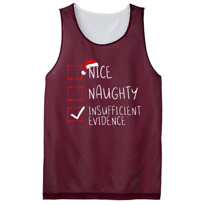 Nice Naughty Insufficient Evidence Christmas Santa Claus Mesh Reversible Basketball Jersey Tank