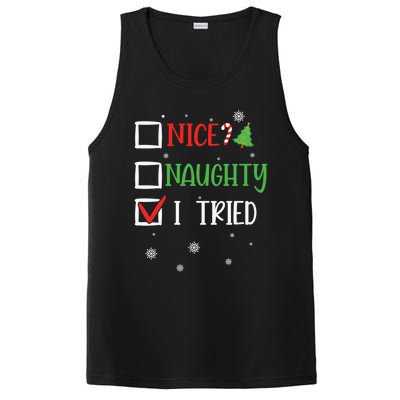 Nice Naughty I Tried Whimsical Christmas Gift PosiCharge Competitor Tank