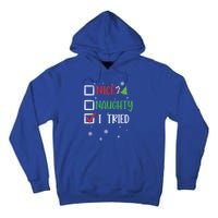 Nice Naughty I Tried Whimsical Christmas Gift Tall Hoodie