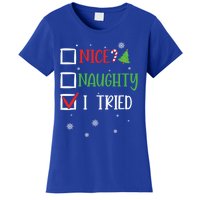 Nice Naughty I Tried Whimsical Christmas Gift Women's T-Shirt