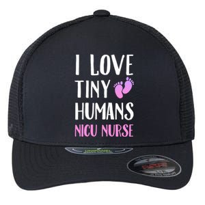 Nicu Nurse I Love Tiny Hu Cute Gift Flexfit Unipanel Trucker Cap