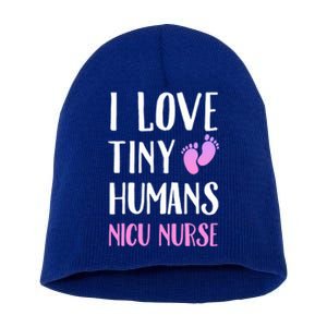 Nicu Nurse I Love Tiny Hu Cute Gift Short Acrylic Beanie