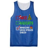 Nice Naughty Innocent Until Proven Guilty Christmas List Gift Mesh Reversible Basketball Jersey Tank