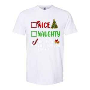 Nice Naughty Innocent Until Proven Guilty Christmas List Gift Softstyle CVC T-Shirt