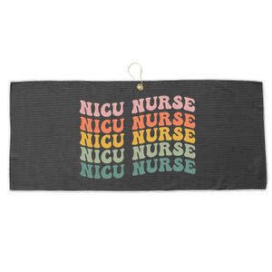 NICU Nurse ICU Neonatal Retro Nursing Team Tiny Humans Tee Large Microfiber Waffle Golf Towel