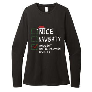 Nice Naughty Innocent Until Proven Guilty Christmas Meaningful Gift Womens CVC Long Sleeve Shirt