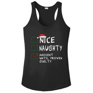 Nice Naughty Innocent Until Proven Guilty Christmas Meaningful Gift Ladies PosiCharge Competitor Racerback Tank