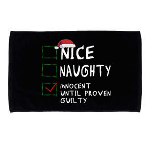 Nice Naughty Innocent Until Proven Guilty Christmas Meaningful Gift Microfiber Hand Towel