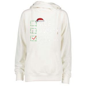 Nice Naughty Innocent Until Proven Guilty Christmas Meaningful Gift Womens Funnel Neck Pullover Hood