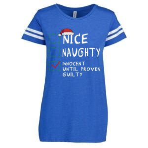 Nice Naughty Innocent Until Proven Guilty Christmas Meaningful Gift Enza Ladies Jersey Football T-Shirt