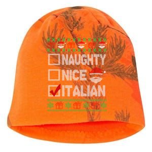 Naughty Nice Italian Xmas Santa Ugly Sweater Funny Christmas Gift Kati - Camo Knit Beanie