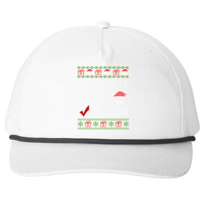 Naughty Nice Italian Xmas Santa Ugly Sweater Funny Christmas Gift Snapback Five-Panel Rope Hat