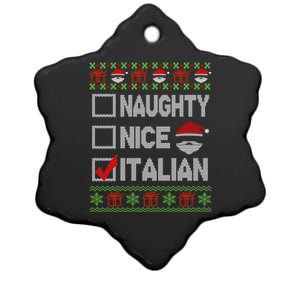 Naughty Nice Italian Xmas Santa Ugly Sweater Funny Christmas Gift Ceramic Star Ornament