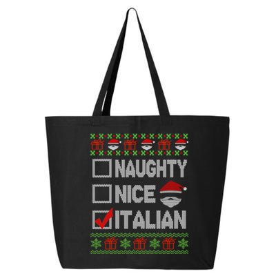 Naughty Nice Italian Xmas Santa Ugly Sweater Funny Christmas Gift 25L Jumbo Tote