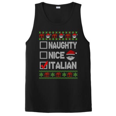 Naughty Nice Italian Xmas Santa Ugly Sweater Funny Christmas Gift PosiCharge Competitor Tank