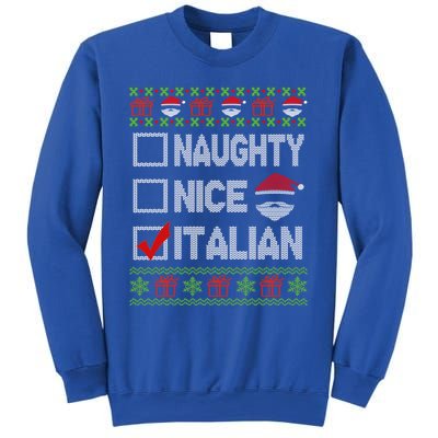 Naughty Nice Italian Xmas Santa Ugly Sweater Funny Christmas Gift Sweatshirt