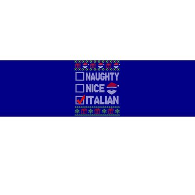 Naughty Nice Italian Xmas Santa Ugly Sweater Funny Christmas Gift Bumper Sticker