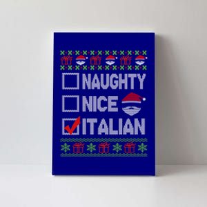 Naughty Nice Italian Xmas Santa Ugly Sweater Funny Christmas Gift Canvas