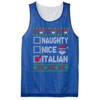 Naughty Nice Italian Xmas Santa Ugly Sweater Funny Christmas Gift Mesh Reversible Basketball Jersey Tank