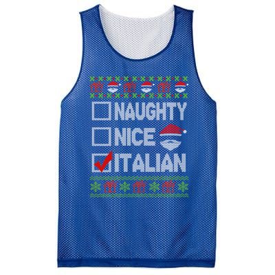 Naughty Nice Italian Xmas Santa Ugly Sweater Funny Christmas Gift Mesh Reversible Basketball Jersey Tank