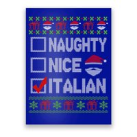 Naughty Nice Italian Xmas Santa Ugly Sweater Funny Christmas Gift Poster