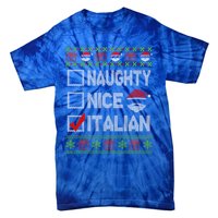 Naughty Nice Italian Xmas Santa Ugly Sweater Funny Christmas Gift Tie-Dye T-Shirt