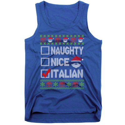 Naughty Nice Italian Xmas Santa Ugly Sweater Funny Christmas Gift Tank Top